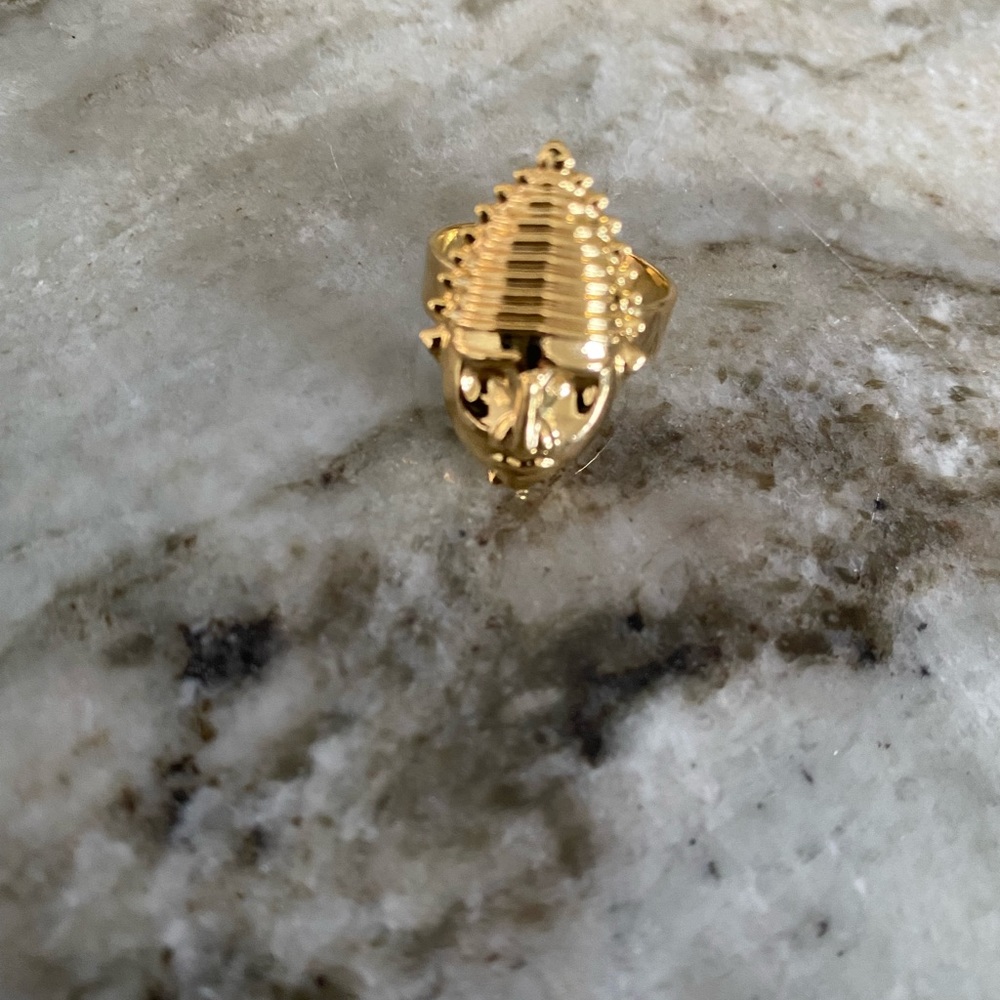 Gold African tribal bohemian ring